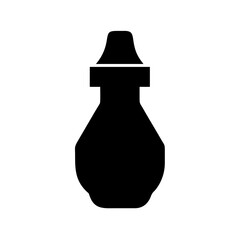 Black bottle dropper essential oil aromatherapy liquid medicine container healthcare design vector icon