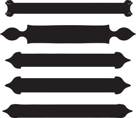 Black Decorative Banner Silhouettes: Vintage Design Elements