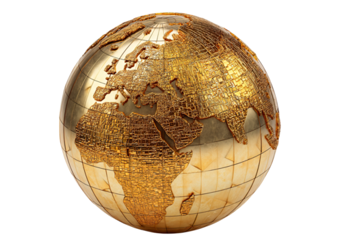 Golden globe representing globalization