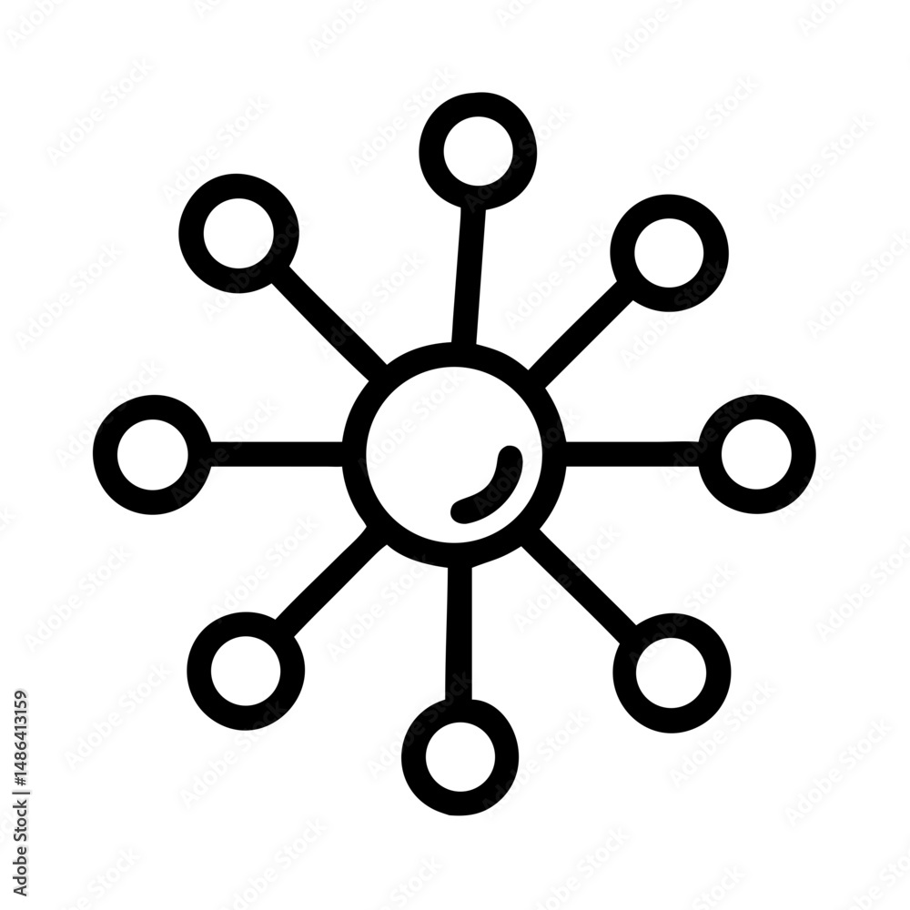 Poster Network connection hub data science technology cloud computing iot system structure diagram