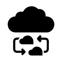 Cloud computing data transfer network storage backup server technology system diagram vector icon