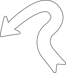 Curve arrow contour line round