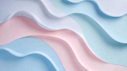 Fototapeta premium Pastel pink and blue wavy abstract background design