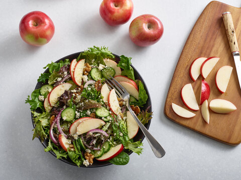 Harvest salad with fresh apples