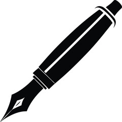 Fountain pen  silhouette, fountain pen isolated on white