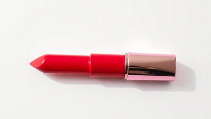 Red Lipstick on White Background, Beauty Product for Makeup Lovers