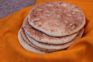 Fresh Homemade Moroccan Bread Close Up