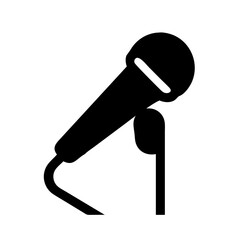 Microphone vector icon illustration for audio recording singing and karaoke equipment vocal tool design