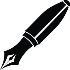 Fountain pen  silhouette, fountain pen isolated on white