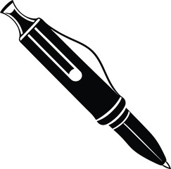 Fountain pen  silhouette, fountain pen isolated on white