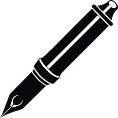 Fountain pen  silhouette, fountain pen isolated on white