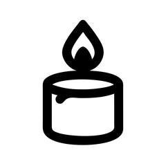 Candle light vector icon illustration for decoration and religious celebration with flame design element