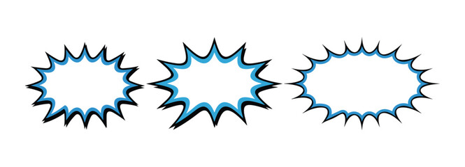 Blue Starburst Speech Bubble Vector Illustration 3
