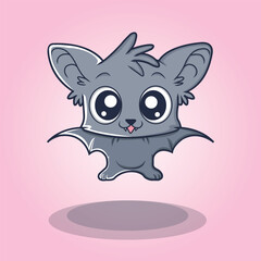 cute bat animal vector free art illustration