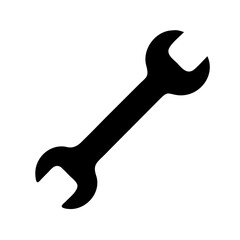 Isolated black wrench tool vector illustration for mechanical maintenance and repair work design
