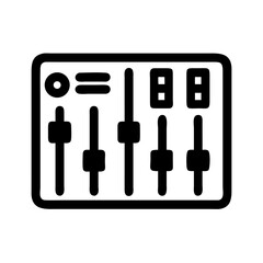 Audio mixer sound board dj console music production studio equipment vector illustration icon design