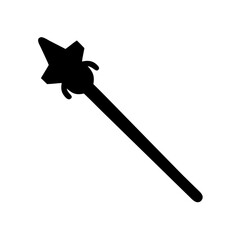 Vector graphic of a black magic wand illustration for fantasy games and magical design projects