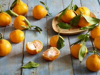 Mandarins, satsuma on table