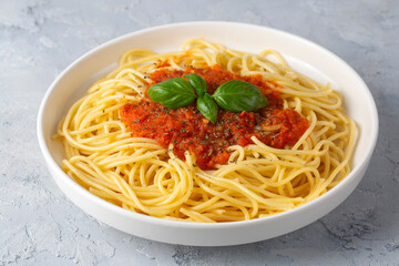 Delicious appetizer classic Italian spaghetti pasta and tomato sauce - Spaghetti bolognese