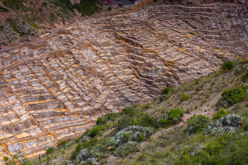 The detail of Salineras de Maras