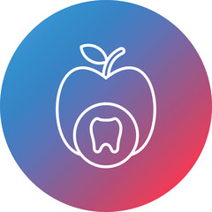 Tooth Nutrition Line Gradient Circle Background Icon