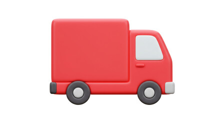 Express Delivery Red Truck Clipart Transportation Logistic Icons Cartoon Vehicle Quick Shipping