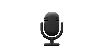 Microphone Illustration Podcast Audio Recording Voiceover Black Sound Communication Device Equipment