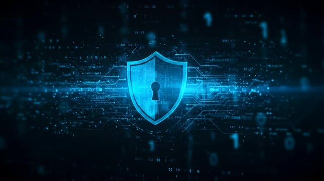 Digital shield graphic cybersecurity technology
