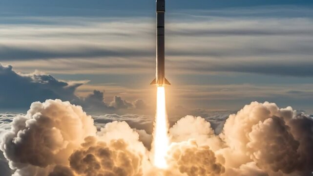 Rocket launch into atmosphere