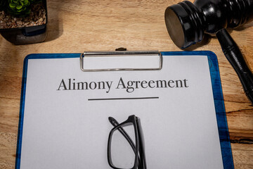 Alimony Agreement Document with Gavel – Legal Spousal Support Concept