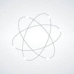 Abstract Representation of an Atom Structure With Electrons and Nucleus