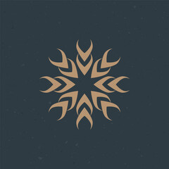 Elegant Decorative Mandala Artwork in Gold and Dark Blue Tones for Design
