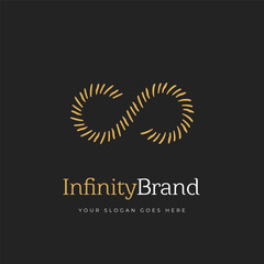 Modern Infinity Symbol Logo Design Featuring Elegant Gold Elements