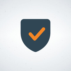 Shield Icon with Checkmark Symbolizing Security and Protection