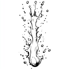 Water erupts dramatically, creating a mesmerizing splash filled with motion and energy. The contrast highlights the graceful flow and intricate shapes formed by the droplets