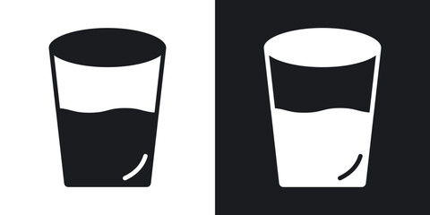 Water glass icons. flat style design.