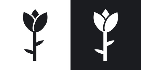 Tulip icons. flat style design.
