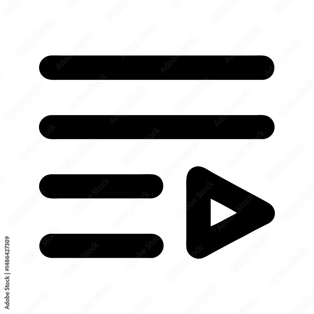 Poster Navigation menu with play button icon vector graphic for web design and mobile app interface