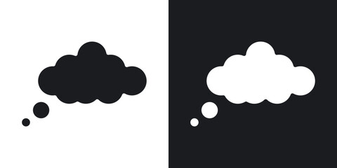 Think bubble icons. flat style design.
