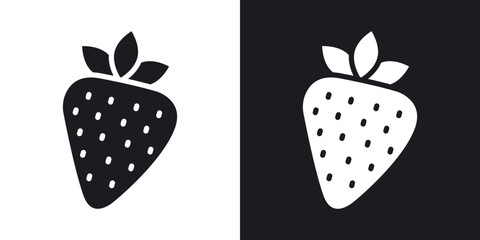 Strawberry icons. flat style design.
