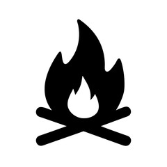 Campfire flame vector icon illustration for camping outdoor fire bonfire and wood heat design