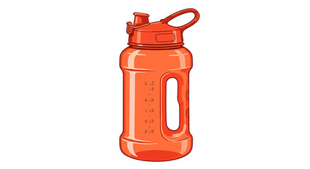 Obraz premium Reusable orange water bottle promoting hydration during fitness or outdoor activities