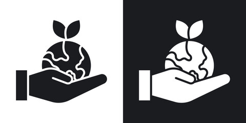 Save environment icons. flat style design.