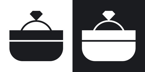 Ring box icons. flat style design.