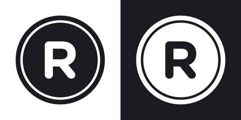 Registered trademark icons. flat style design.