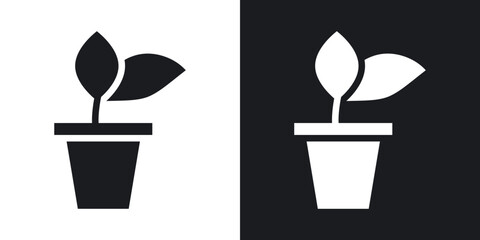 Plant pot icons. flat style design.