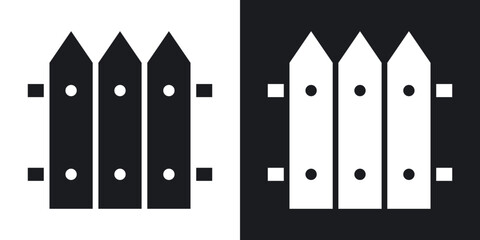 Plank fence icons. flat style design.