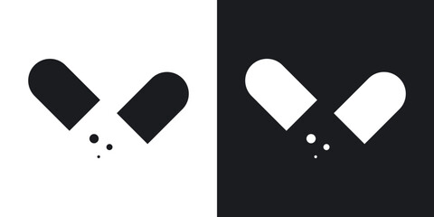 Open Capsule icons. flat style design.
