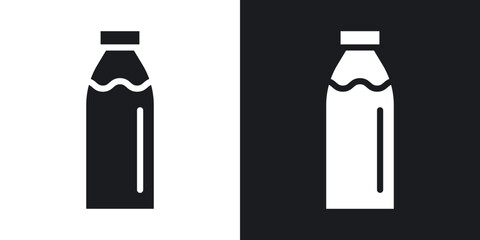 Milk bottle icons. flat style design.