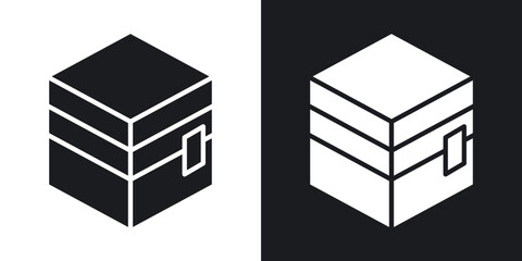 Kaaba icons. flat style design.